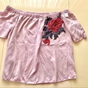 Beautiful Pail Pink Off Shoulder Shirt